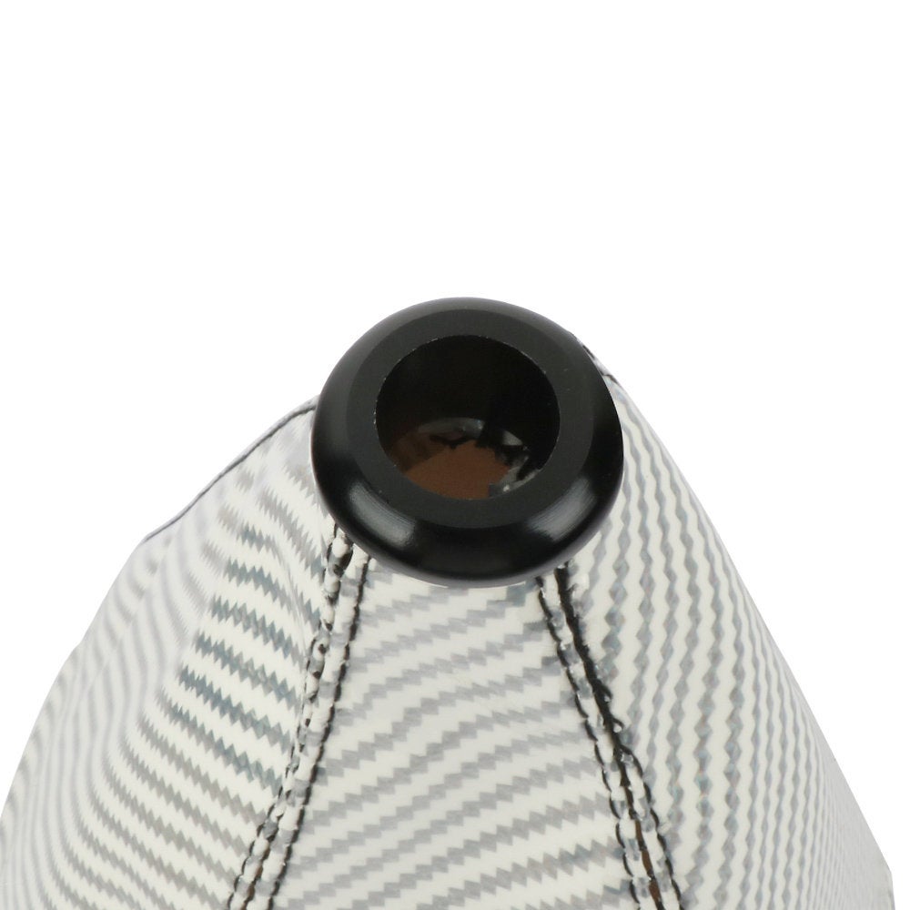 Brand New Universal Carbon Fiber Leather PVC Style Silver Stitch Leather Gear Manual Shifter Shift Knob Boot