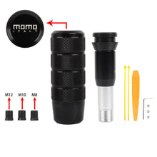 Load image into Gallery viewer, Brand New Universal MOMO Black Aluminum Automatic Gear Stick Shift Knob Shifter Lever Head