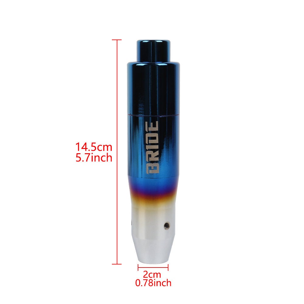 Brand New JDM Universal Bride Burnt Blue Aluminum Automatic Stick Gear Shift Knob Lever Shifter M8 M10 M12