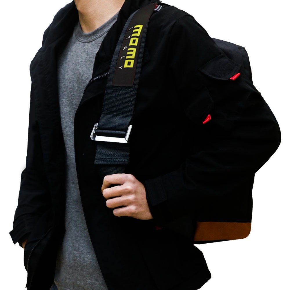 Brand New JDM Momo Bride Racing Black Harness Adjustable Shoulder Strap Back Pack