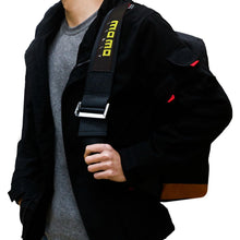 Load image into Gallery viewer, Brand New JDM Momo Bride Racing Black Harness Adjustable Shoulder Strap Back Pack