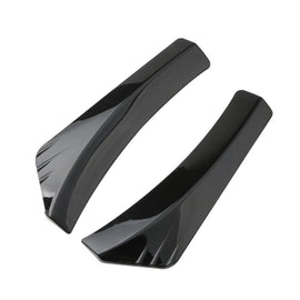 Brand New 2PCS V5 Glossy Black Car Rear Lower Bumper Lip Diffuser Splitter Canard Protector