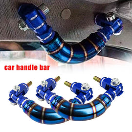 Brand New 2PCS Universal JDM Titanium Blue / Blue Car Aluminum Roll Bar Grab Support Car Interior Grip Roof Handle