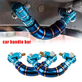 Brand New 2PCS Universal JDM Titanium Blue / Teal Car Aluminum Roll Bar Grab Support Car Interior Grip Roof Handle