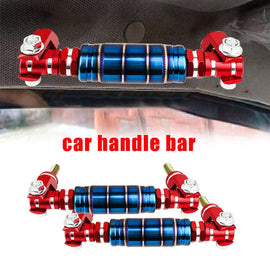 Brand New 1PCS Universal V2 JDM Titanium Blue / Red Car Aluminum Roll Bar Grab Support Car Interior Grip Roof Handle