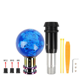 Brand New Universal Jdm TRD Round Ball Blue Crystal Bubble Automatic Car Racing Gear Shift Knob Shifter M12 M10 M8