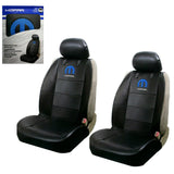Brand New Official License 2PCS Universal Mopar Elite Synthetic Leather Car Truck Suv 2 Front Sideless Seat Covers Set + Headrest Cover Also