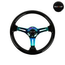 Load image into Gallery viewer, Brand New 350mm 14&quot; Universal JDM Ralliart Black Deep Dish ABS Racing Steering Wheel Neo-Chrome Spoke