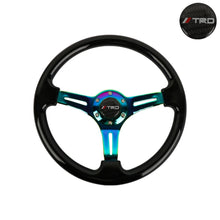 Load image into Gallery viewer, Brand New 350mm 14&quot; Universal JDM TRD Black Deep Dish ABS Racing Steering Wheel Neo-Chrome Spoke