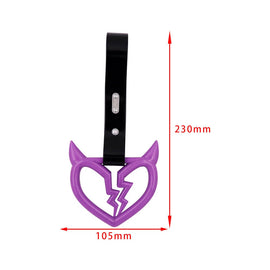 Brand New Devil Demon Broken Heart Purple JDM TSURIKAWA Ring Subway Train Bus Handle Strap Charm Drift
