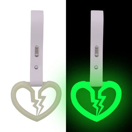 Brand New Broken Heart White Glow in the Dark JDM TSURIKAWA Ring Subway Train Bus Handle Strap Charm Drift
