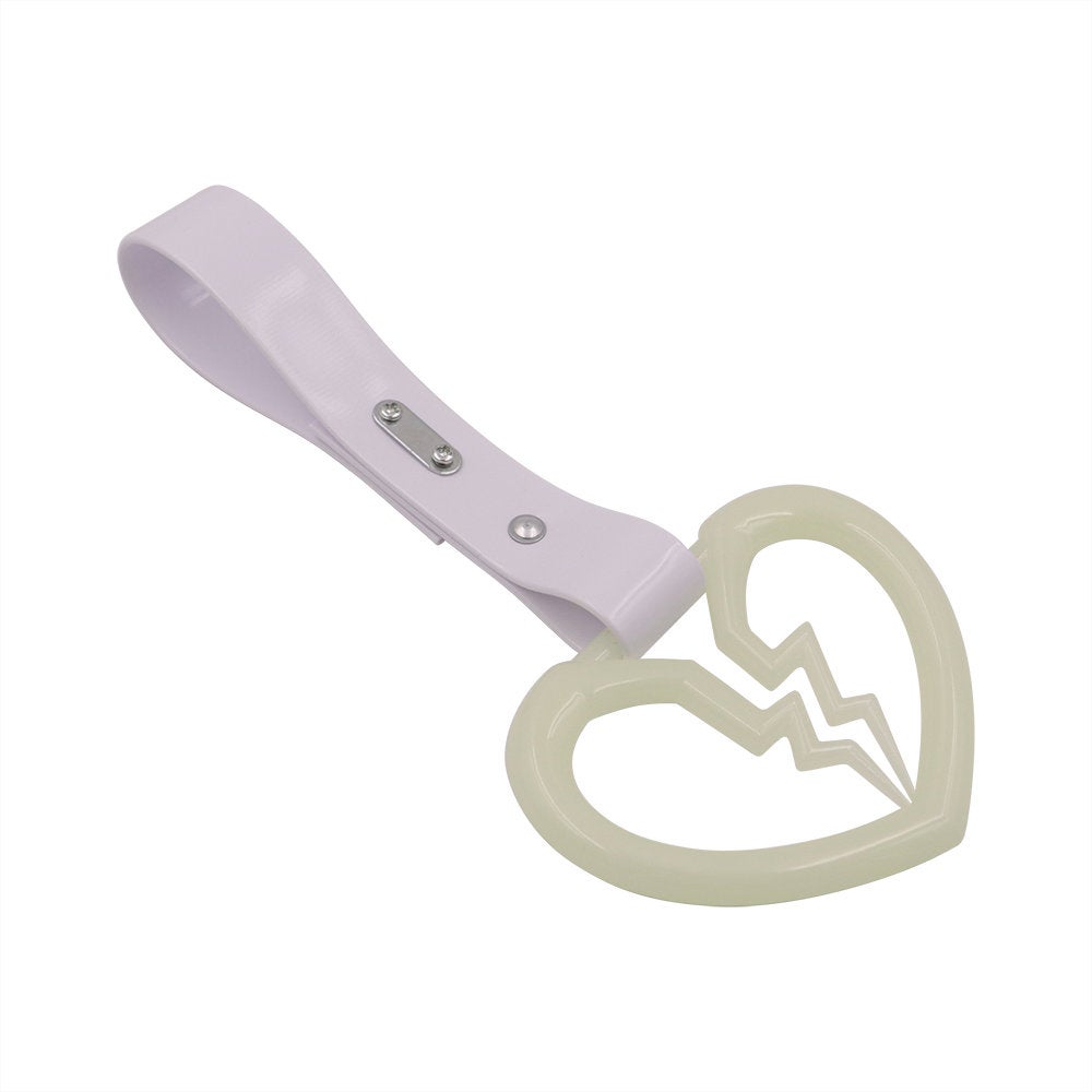 Brand New Broken Heart White Glow in the Dark JDM TSURIKAWA Ring Subway Train Bus Handle Strap Charm Drift