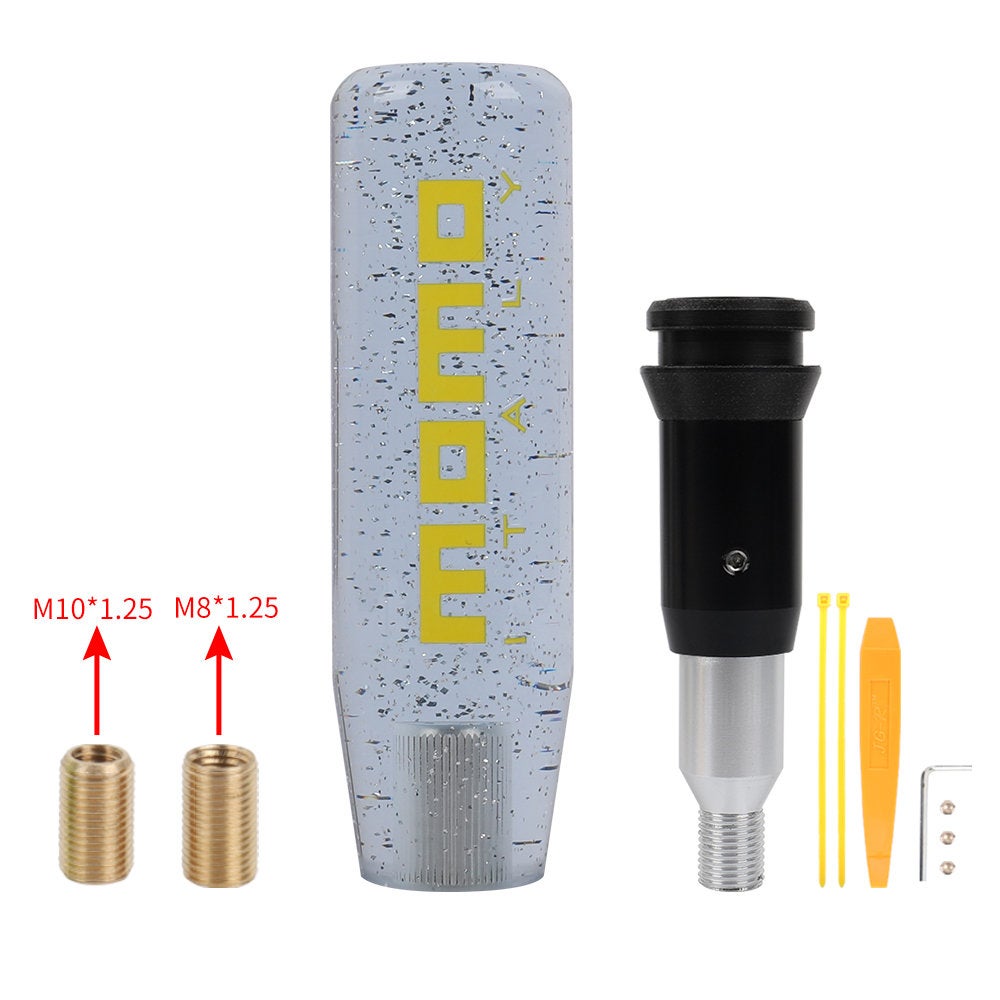 Brand New Universal Glitter Transparent Blue Momo Automatic Shift Knob Racing Gear Shift Knob M12 M10 M8