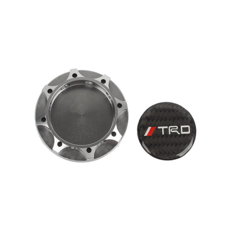 Brand New Toyota TRD Real Carbon Fiber Sticker ALUMNIUM Gunmetal Billet Engine Oil FILLER Cap