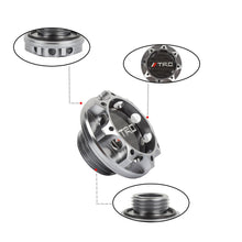 Load image into Gallery viewer, Brand New Toyota TRD Real Carbon Fiber Sticker ALUMNIUM Gunmetal Billet Engine Oil FILLER Cap