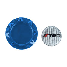 Load image into Gallery viewer, Brand New Toyota TRD Real Carbon Fiber Sticker ALUMNIUM Blue Billet Engine Oil FILLER Cap