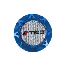 Load image into Gallery viewer, Brand New Toyota TRD Real Carbon Fiber Sticker ALUMNIUM Blue Billet Engine Oil FILLER Cap