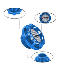 Load image into Gallery viewer, Brand New Toyota TRD Real Carbon Fiber Sticker ALUMNIUM Blue Billet Engine Oil FILLER Cap