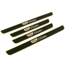 Load image into Gallery viewer, Brand New 4PCS Universal Cadillac Yellow Rubber Car Door Scuff Sill Cover Panel Step Protector
