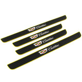 Brand New 4PCS Universal Cadillac Yellow Rubber Car Door Scuff Sill Cover Panel Step Protector