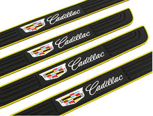 Load image into Gallery viewer, Brand New 4PCS Universal Cadillac Yellow Rubber Car Door Scuff Sill Cover Panel Step Protector