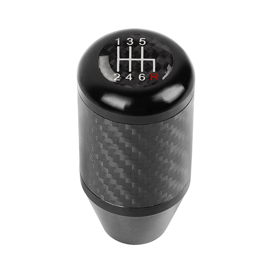 Brand New Universal 6 SPEED Black Real Carbon Fiber Racing Gear Stick Shift Knob For MT Manual M12 M10 M8