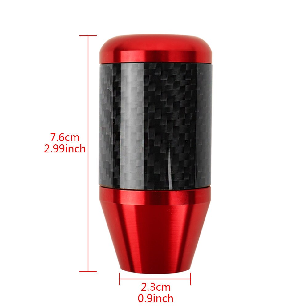 Brand New Universal 5 SPEED Red Real Carbon Fiber Racing Gear Stick Shift Knob For MT Manual M12 M10 M8