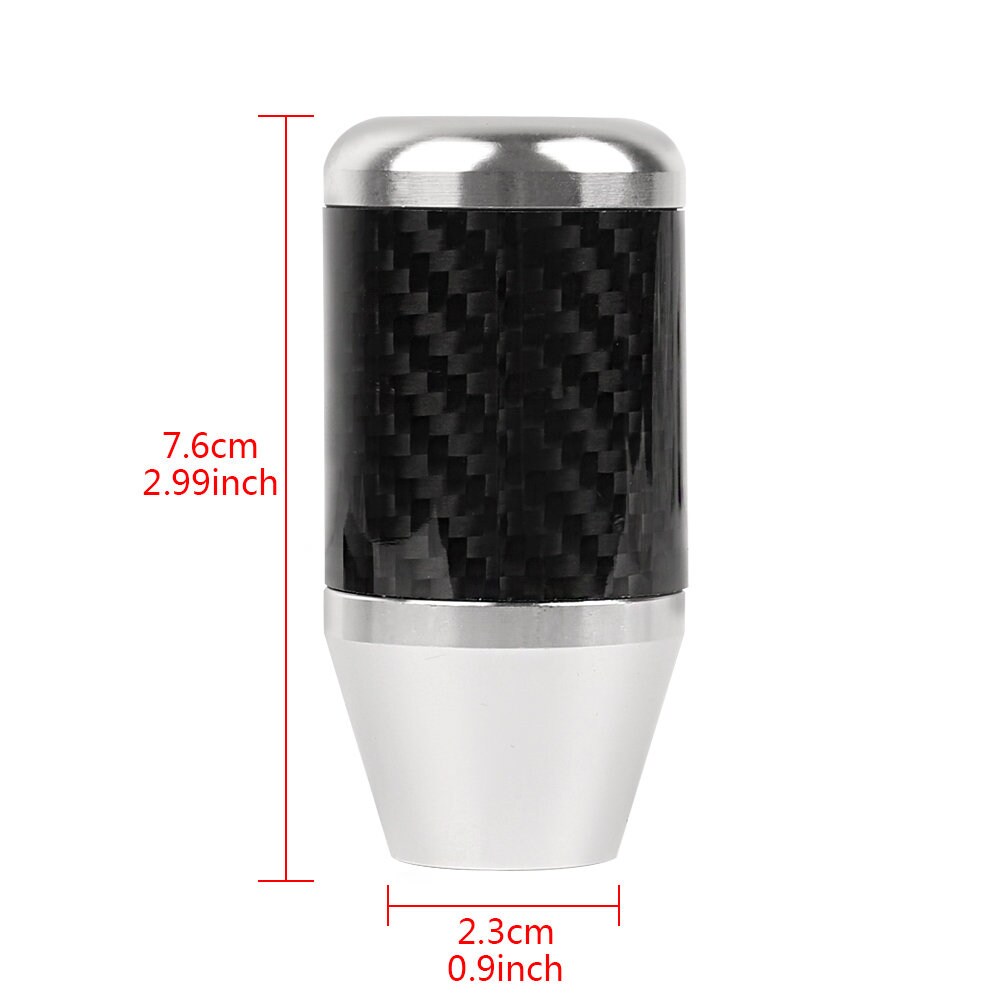 Brand New Universal 6 SPEED Silver Real Carbon Fiber Racing Gear Stick Shift Knob For MT Manual M12 M10 M8