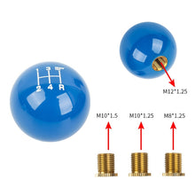 Load image into Gallery viewer, Brand New Universal 5 Speed Fuckin&#39; Fast Round Blue Ball Gear Shift Knob Lever M8 M10 M12 Thread