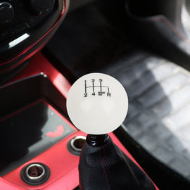 Brand New Universal 6 Speed Fuckin' Fast Round White Ball Gear Shift Knob Lever M8 M10 M12 Thread