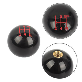 Brand New Universal 5 Speed Fuckin' Fast Round Black Ball Gear Shift Knob Lever + Blue Adapter For Non Threaded Shifters M12x1.25