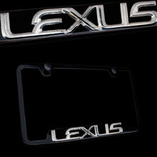 Load image into Gallery viewer, Brand New 1PCS Official Licensed Product Lexus 3D Black Stainless Steel License Plate Frame - GF.LEX.CB