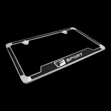 Load image into Gallery viewer, Brand New 2PCS Official Licensed Product Lexus F-Sport Carbon Fiber Stainless Steel License Plate Frame