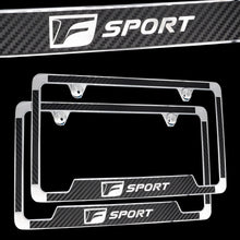 Load image into Gallery viewer, Brand New 2PCS Official Licensed Product Lexus F-Sport Carbon Fiber Stainless Steel License Plate Frame