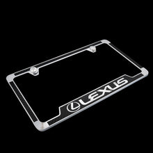 Load image into Gallery viewer, Brand New 2PCS Official Licensed Product Lexus Carbon Fiber Stainless Steel License Plate Frame