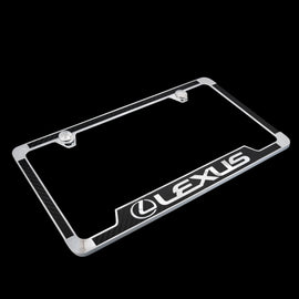 Brand New 2PCS Official Licensed Product Lexus Carbon Fiber Stainless Steel License Plate Frame