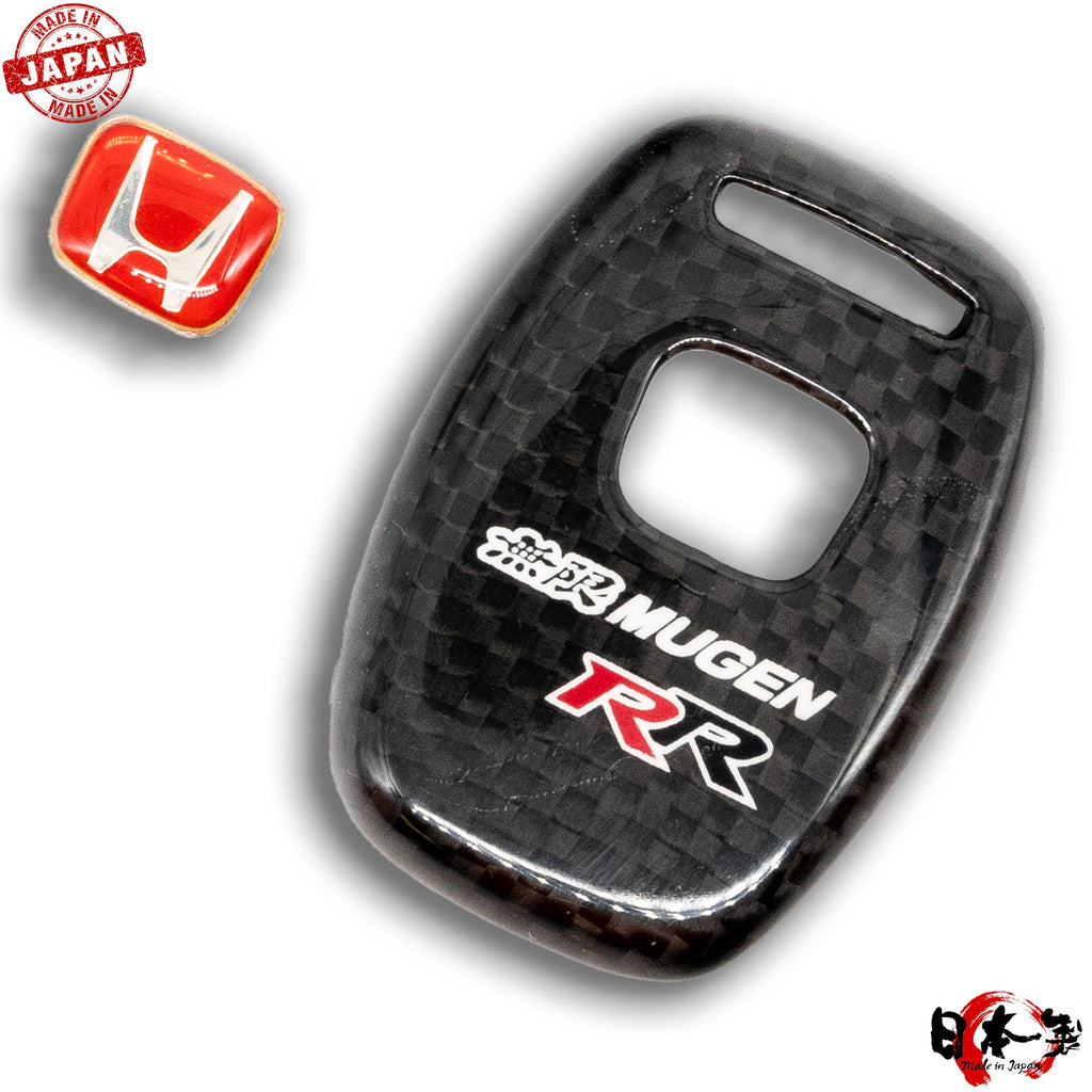 Brand New JDM Mugen RR Real Carbon Fiber Key Fob Cover For Honda Accord Civic Crv Jazz Fit SI