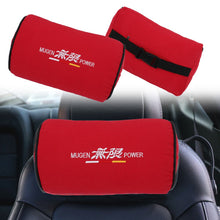 Load image into Gallery viewer, Brand New 1PCS JDM Mugen Red Fabric Material Car Neck Headrest Pillow Fabric Racing Seat