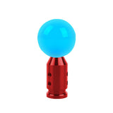 Brand New Universal Glow In Dark Blue Round Ball Gear Shift Knob Lever + Red Adapter For Non Threaded Shifters M12x1.25