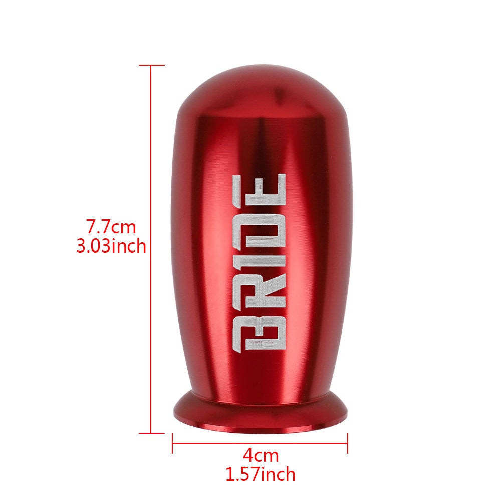 Brand New Universal BRIDE Red Bullet Aluminum Alloy Red Manual Gear Shift Knob Lever Shifter