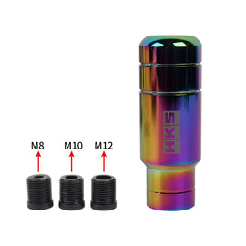 Brand New 9CM HKS Racing Aluminum Neo-Chrome Manual Gear Shift Knob Shifter M8 M10 M12