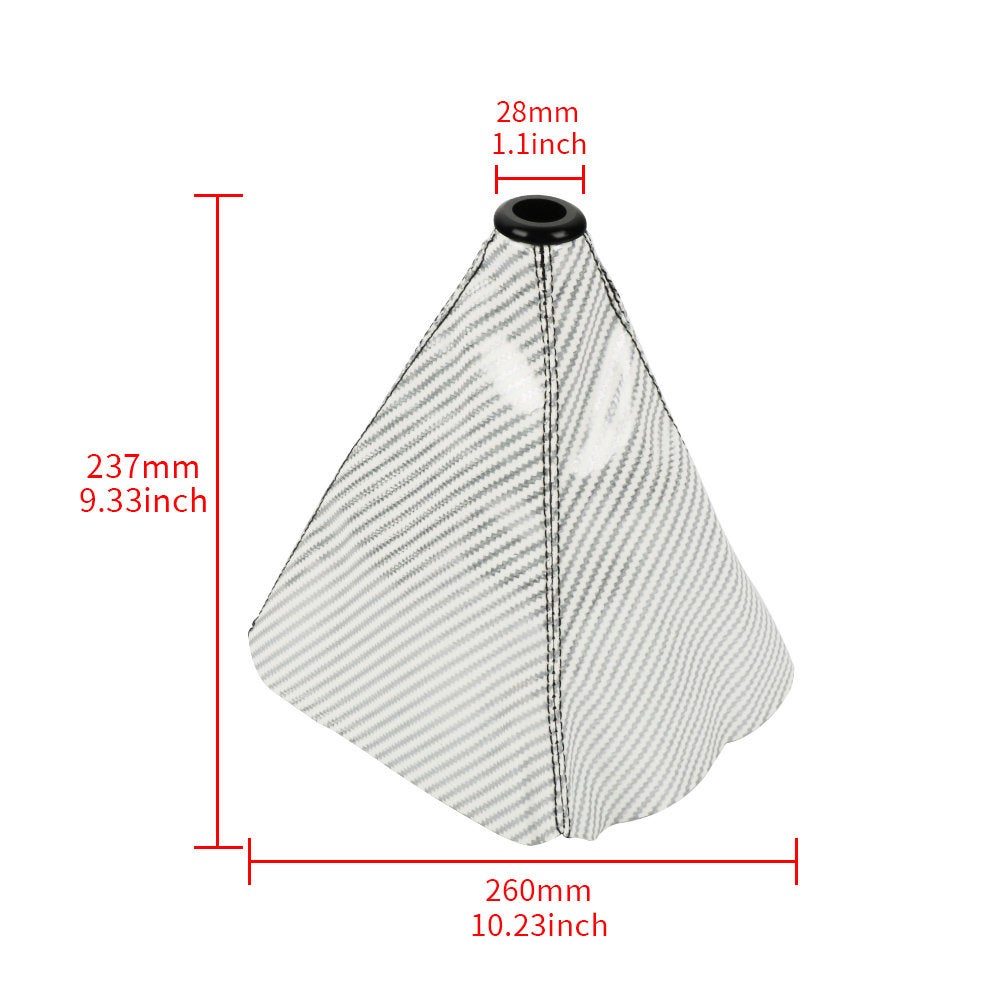 Brand New Universal Carbon Fiber Leather PVC Style Silver Stitch Leather Gear Manual Shifter Shift Knob Boot