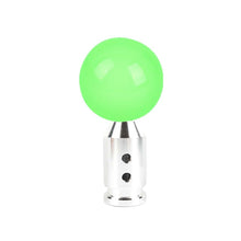 Load image into Gallery viewer, Brand New Universal Glow In Dark Green Round Ball Gear Shift Knob Lever + Silver Adapter For Non Threaded Shifters M12x1.25