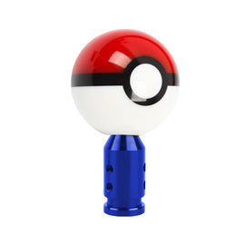 Brand New Universal JDM Pokeball Round Ball Gear Shift Knob Lever + Blue Adapter For Non Threaded Shifters M12x1.25