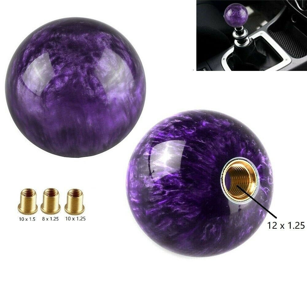 Brand New Universal JDM Purple Pearl 54mm Round Ball SHIFT KNOB M8 M10 M12