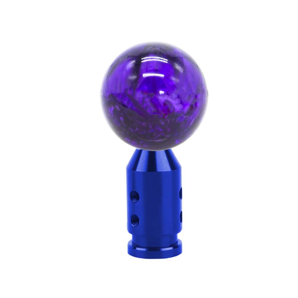 Brand New Universal JDM Pearl Purple Round Ball Gear Shift Knob Lever + Blue Adapter For Non Threaded Shifters M12x1.25