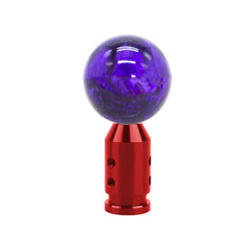 Brand New Universal JDM Pearl Purple Round Ball Gear Shift Knob Lever + Red Adapter For Non Threaded Shifters M12x1.25