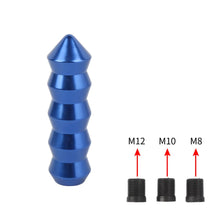 Load image into Gallery viewer, Brand New Universal V2 Bamboo Spike Aluminum Blue Manual Transmission Gear Stick Shift Knob Lever Shifter M8 M10 M12