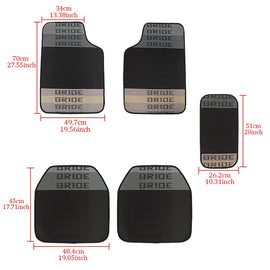 Brand New 5PCS Bride Mix Gruadation Color Hybrid Racing Fabric Floor Mats Interior Carpets Universal