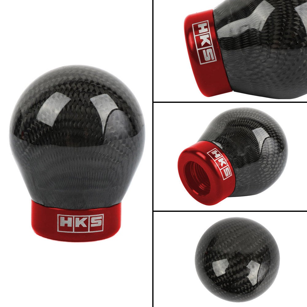 Brand New HKS Universal Real Carbon Fiber Round Ball Manual Car Racing ...
